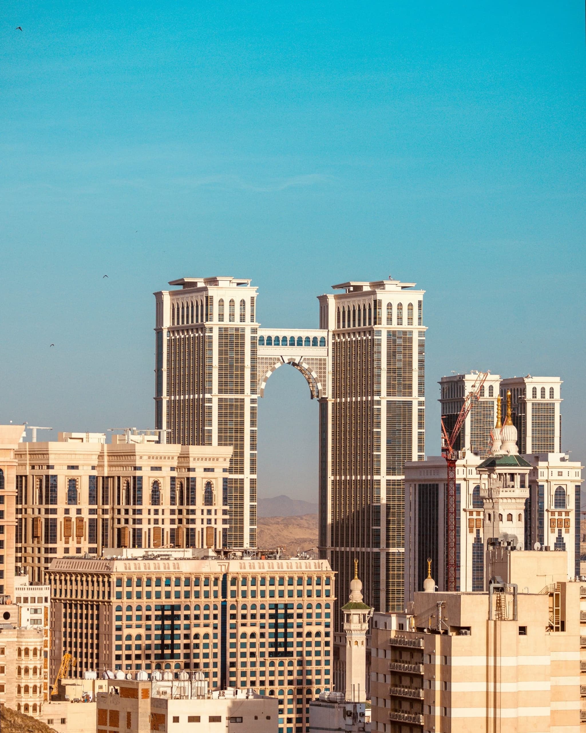 Makkah cityscape near the Haram at dusk